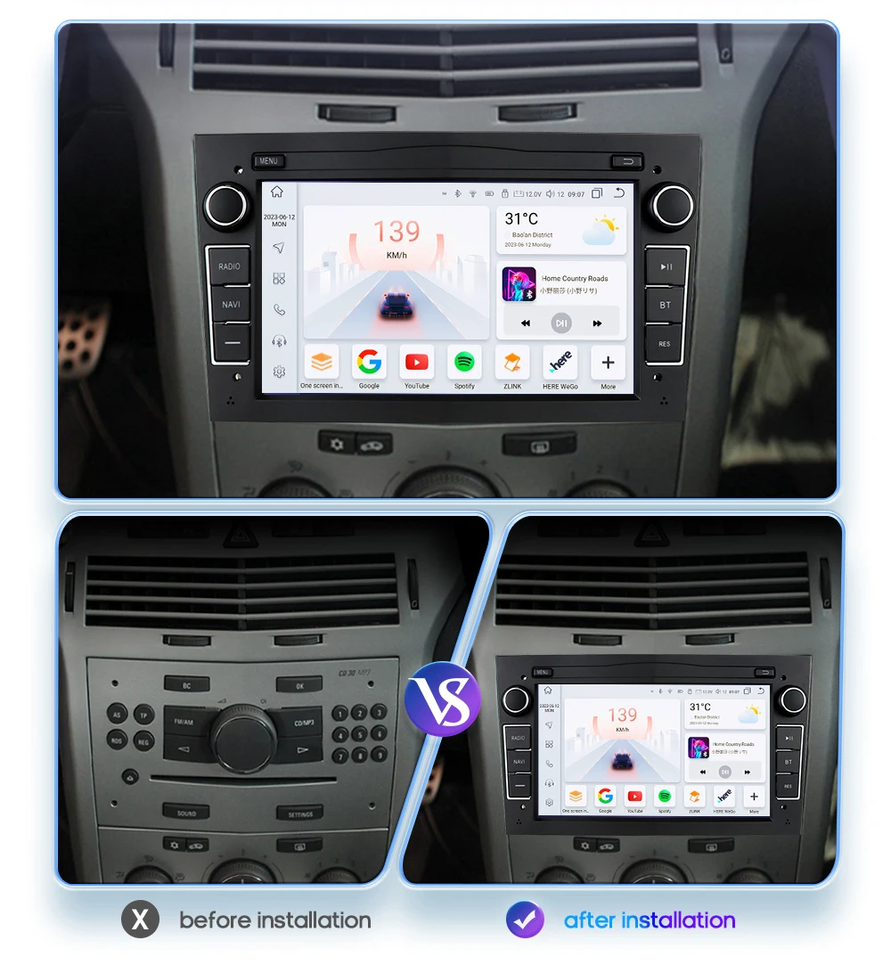2din Android13 Car Radio For Opel Astra H J 2004 Vectra Vauxhall Antara Zafira Corsa C D Vivaro Meriva 4G wireless Carplay GPS