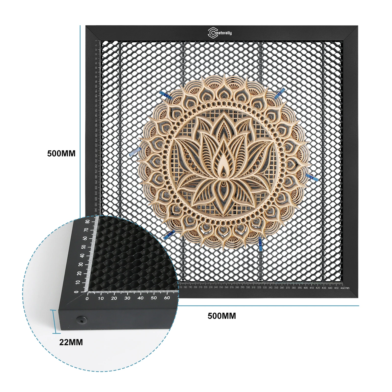 Honeycomb Working Table Panel Board Platform for Laser Engraver Cutting Machine 500x500x22mm