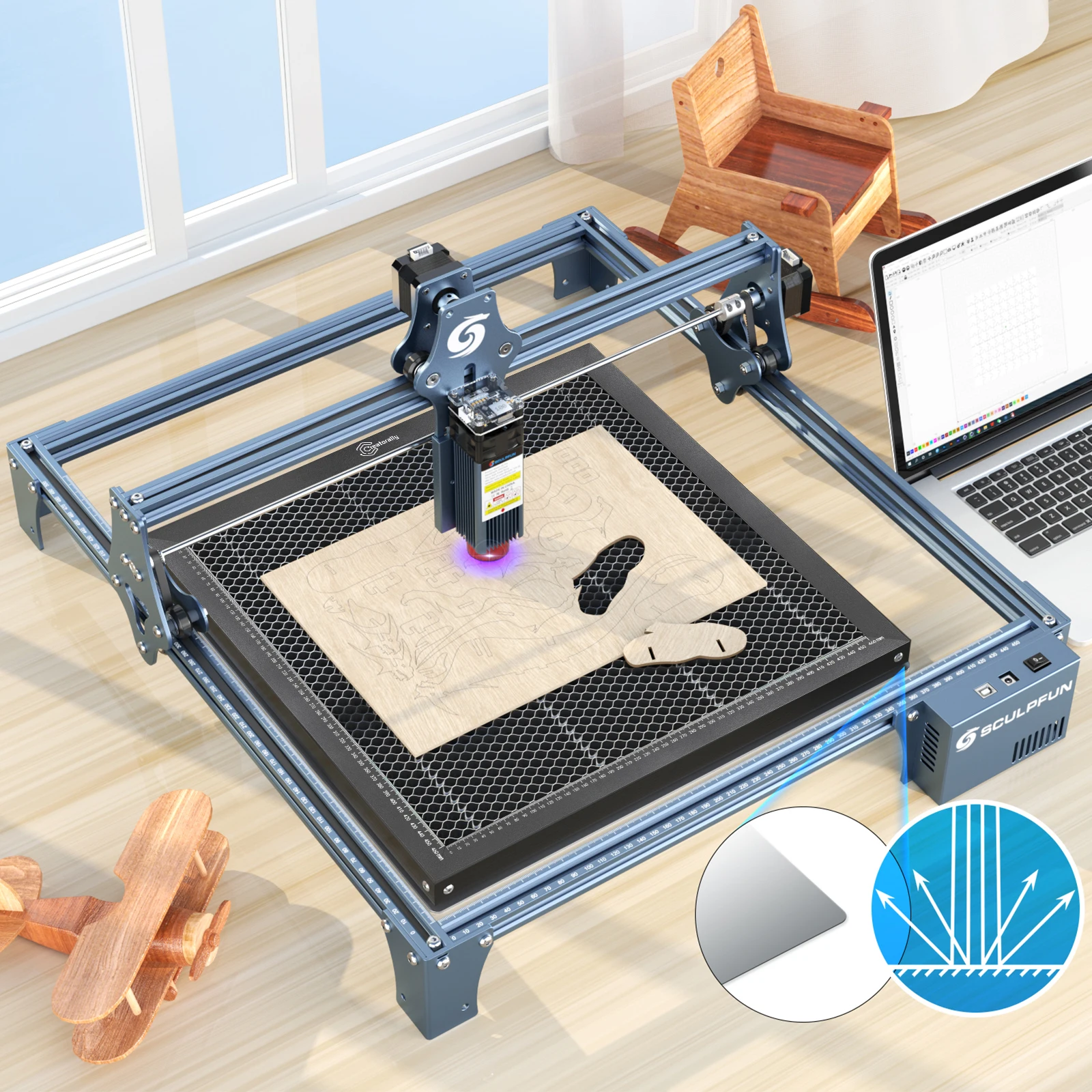 Honeycomb Working Table Panel Board Platform for Laser Engraver Cutting Machine 500x500x22mm