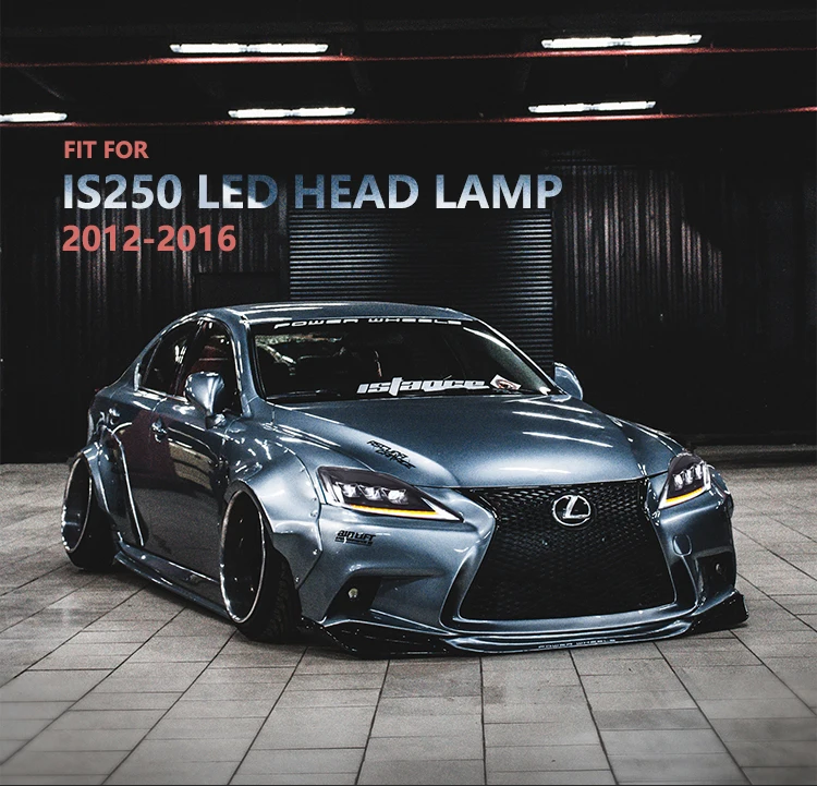 VLAND 2005-2013 Lexus IS250 IS350 IS300 & 2007-2014 ISF LED Headlights 2PCS, E-Mark Certified Headlamps with Sequential Turn Signal, Plug & Play, Front Light Upgrade Replacement