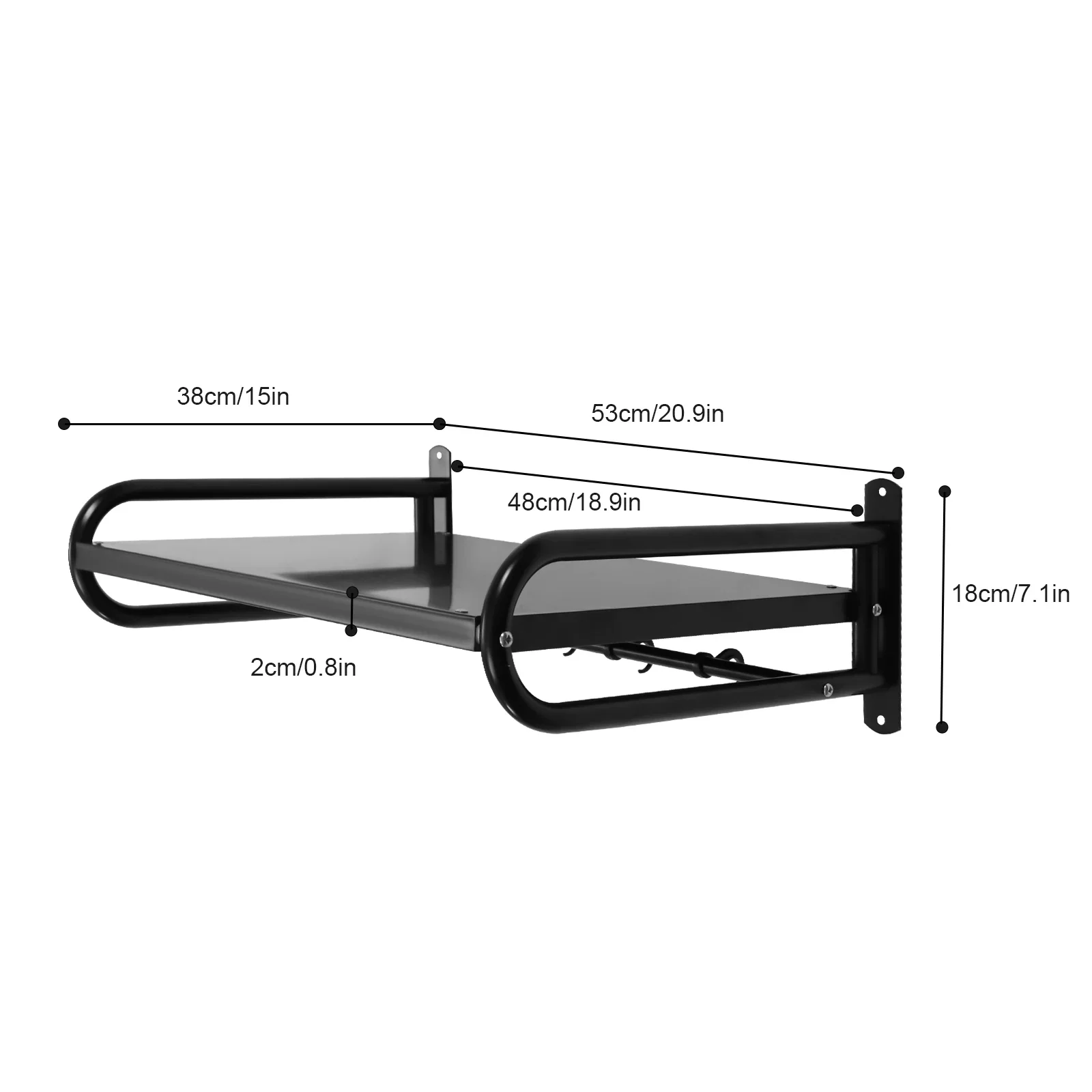 Carbon Steel Wall Shelf Metal Shelving Heavy Duty Commercial or Household Grade Wall Mount Microwave Oven Shelf