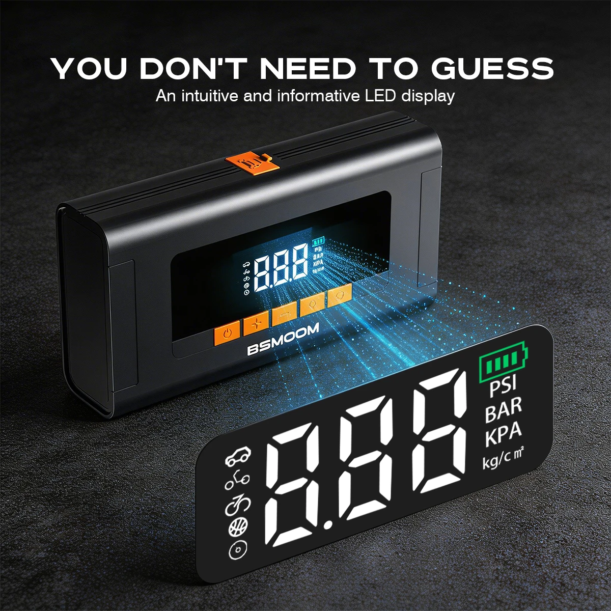 1500A peak Car Jump Starter with Air Compressor, 2in1 Car Emergency Starter Power Supply, 150PSI Digital Tire Pump, Air Compressor, Power Bank, Portable Battery Charger, 12V Jump Box Car Battery Jump Starter with LED Light, Emergency Auto Tool