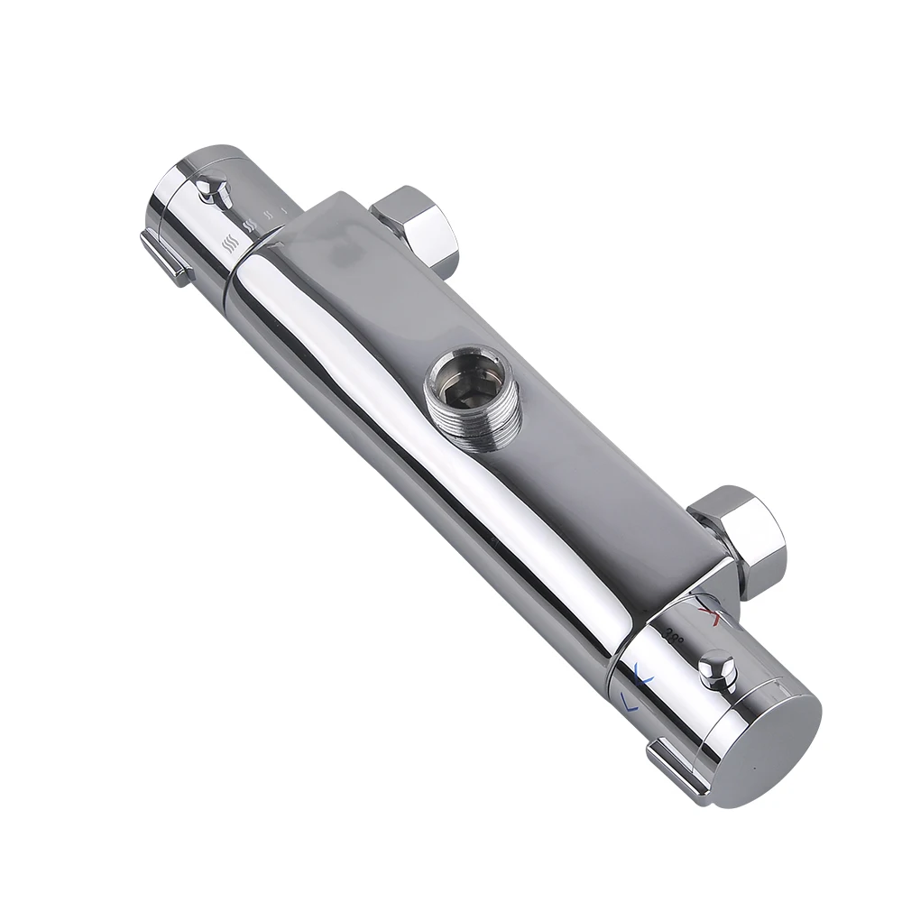 Thermostatic Shower Mixer Tap Anti-Burn Thermostatic Shower Tap with Safety Knob at 38°C Chrome-Plated Brass Faucet For Bathroom