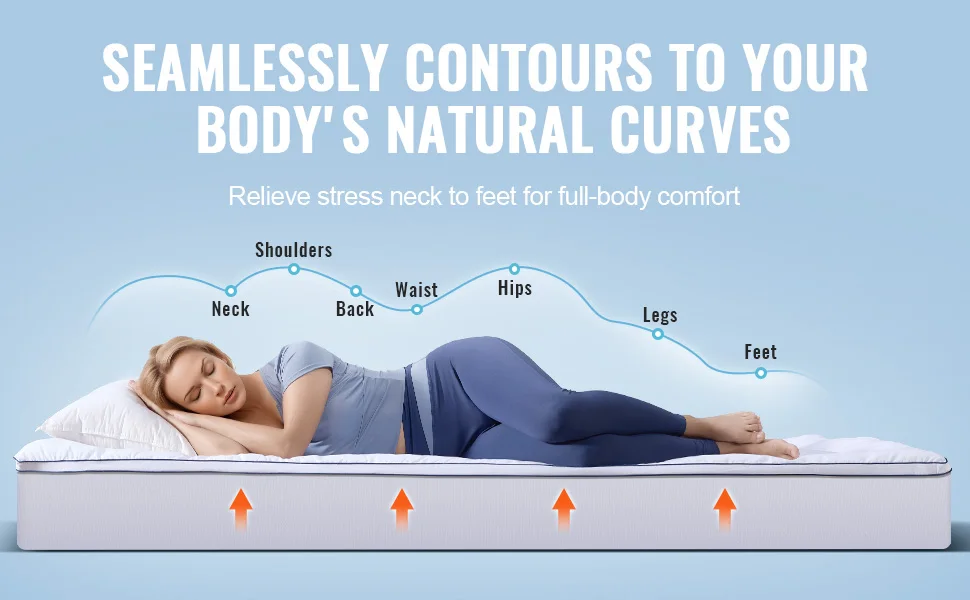 SucceBuy Mattress Topper 1" Thickness Fiber Fill Pad, Detachable & Washable Layer, Detachable Bedside Pocket for Holding Items
