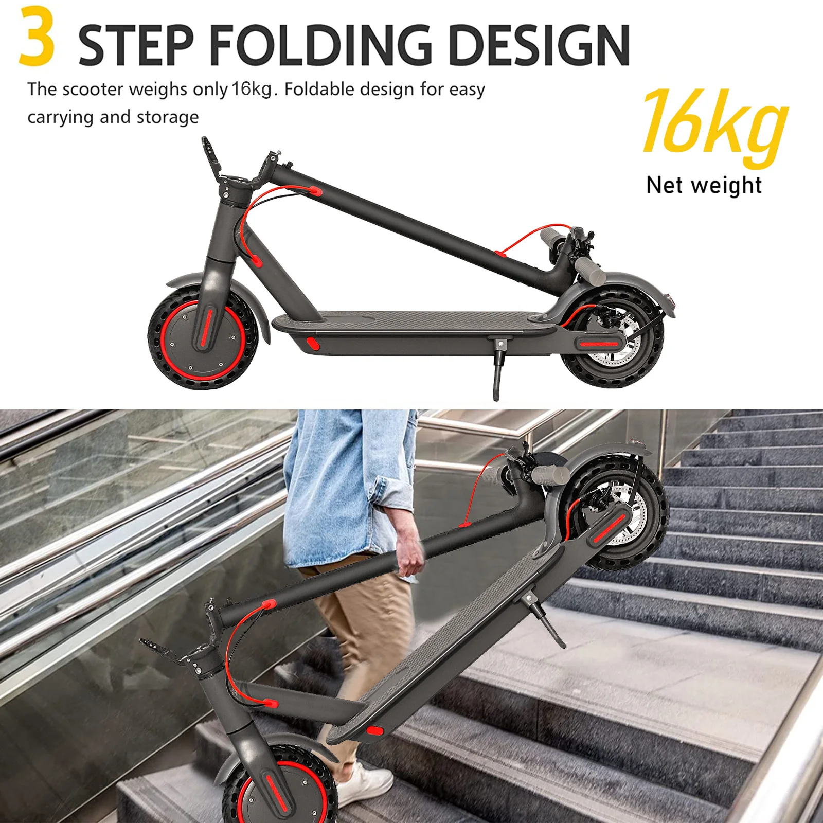 2026 New AOVOPRO Double Lighting Electric Scooter 8.5 Inch Tire Smart Escooter Top Speed 36V Battery Electric Scooter for Adults