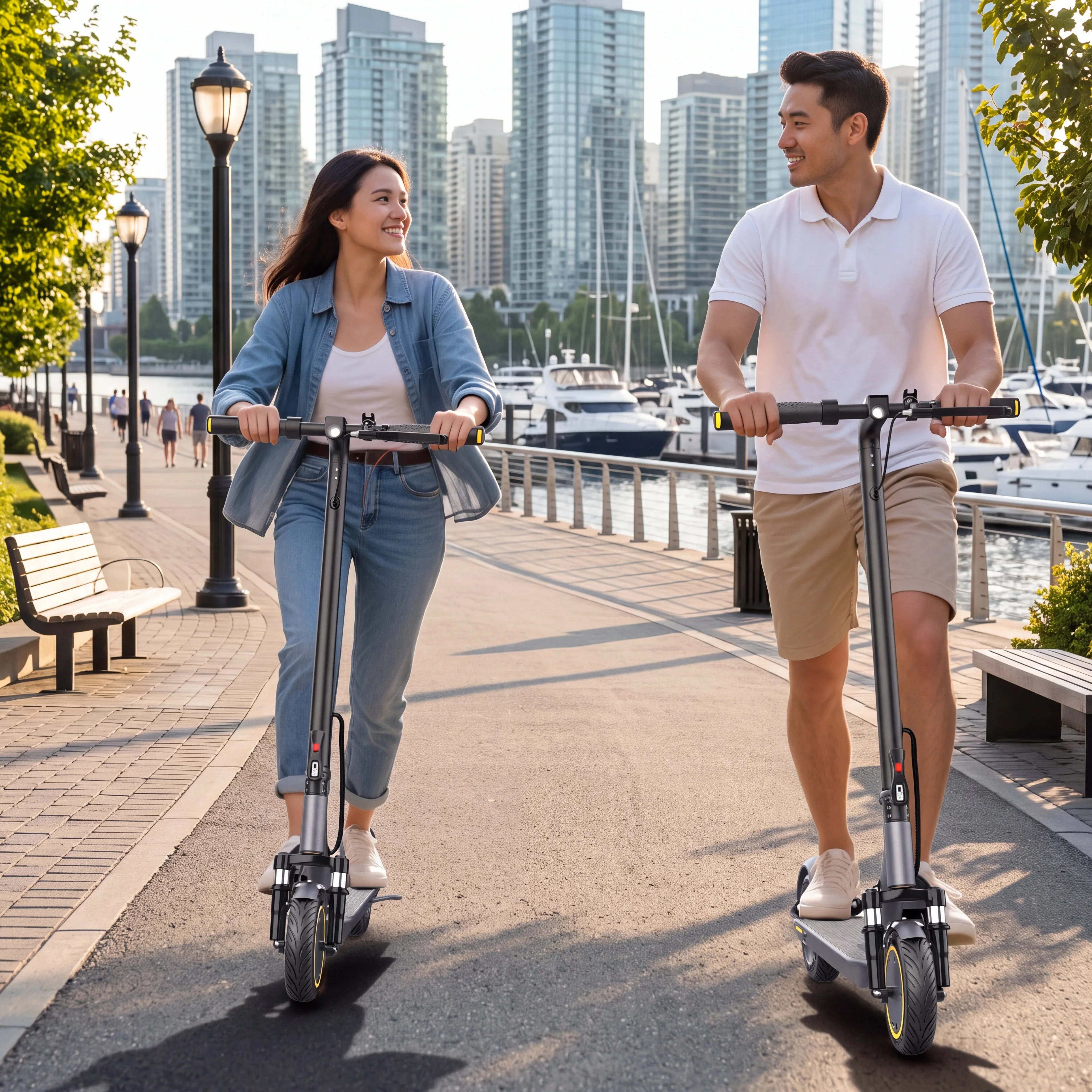 2026 New AOVOPRO Double Lighting Electric Scooter 8.5 Inch Tire Smart Escooter Top Speed 36V Battery Electric Scooter for Adults