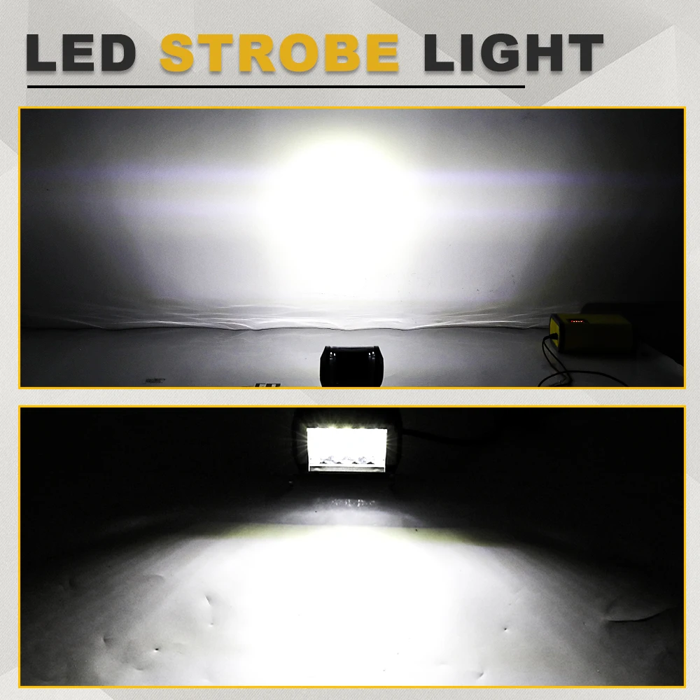 UNISHINE 12V 24V Headlight Truck Farm Tractor Boat SUV Light Bar/work Light Car LED Light Bar Offroad 4x4 Spotlights Fog Lamp