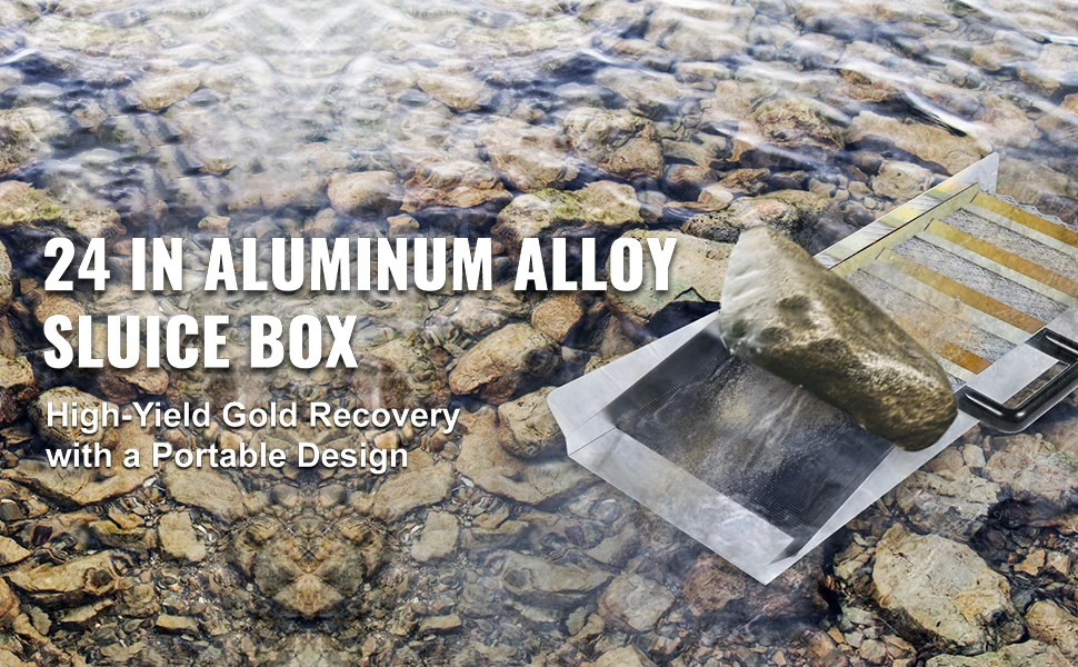 SucceBuy Aluminum Alloy Sluice Box Digital Pocket Scale 24/30/36/50in Portable Manual Gold Jewelry Panning Prospecting Tools