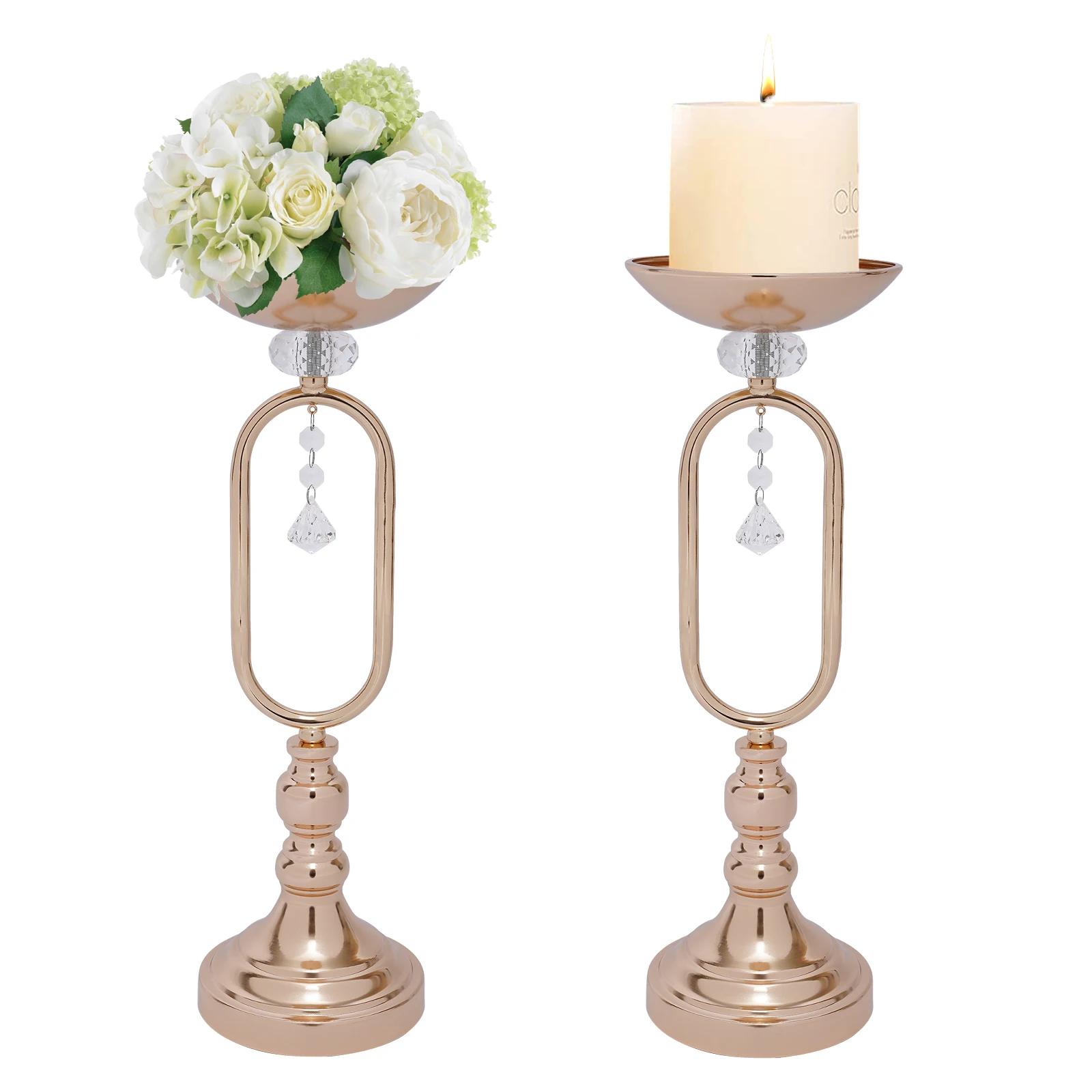 Exquisite Gold Tall Wedding Flower Vase with Mirror-Like Surface, Durable Iron Construction, Perfect for Weddings and Home