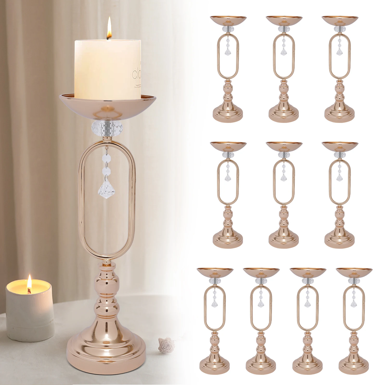 Exquisite Gold Tall Wedding Flower Vase with Mirror-Like Surface, Durable Iron Construction, Perfect for Weddings and Home