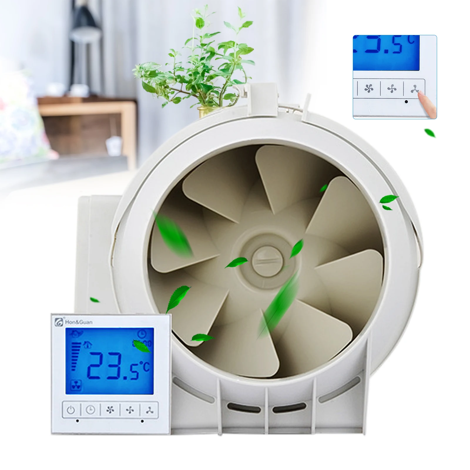 Exhaust Fan, High-Quality Rotor Motor with Aluminum Casing, Low Noise (29/31/33 dB), Efficient Ventilation, Adjustable Speeds