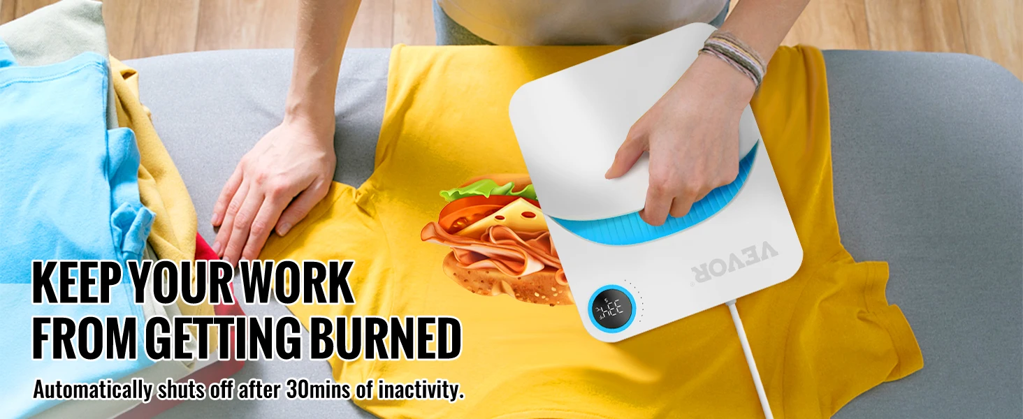 SucceBuy 9x9/12x10 in Portable Heat Press Machine DIY Shirt Printing Multifunctional Sublimation Transfer HTV Vinyl T-shirt Bag