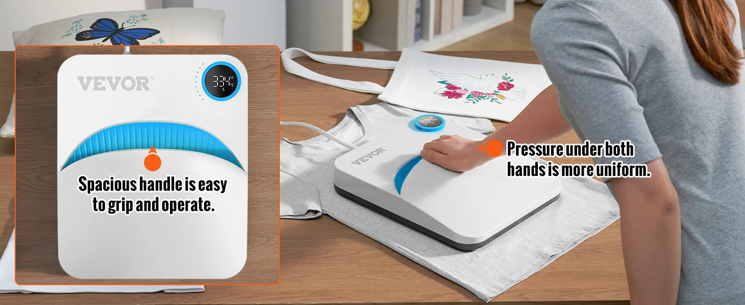 SucceBuy 9x9/12x10 in Portable Heat Press Machine DIY Shirt Printing Multifunctional Sublimation Transfer HTV Vinyl T-shirt Bag