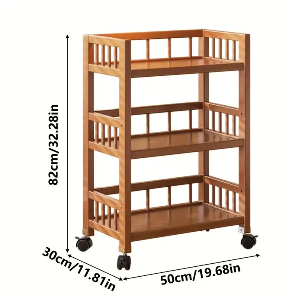 50*30*80CM Storage Organizer Rack Utility Bamboo Home Kitchen Trolley Shelf Multifunctional Movable Gap Snack Storage Rack