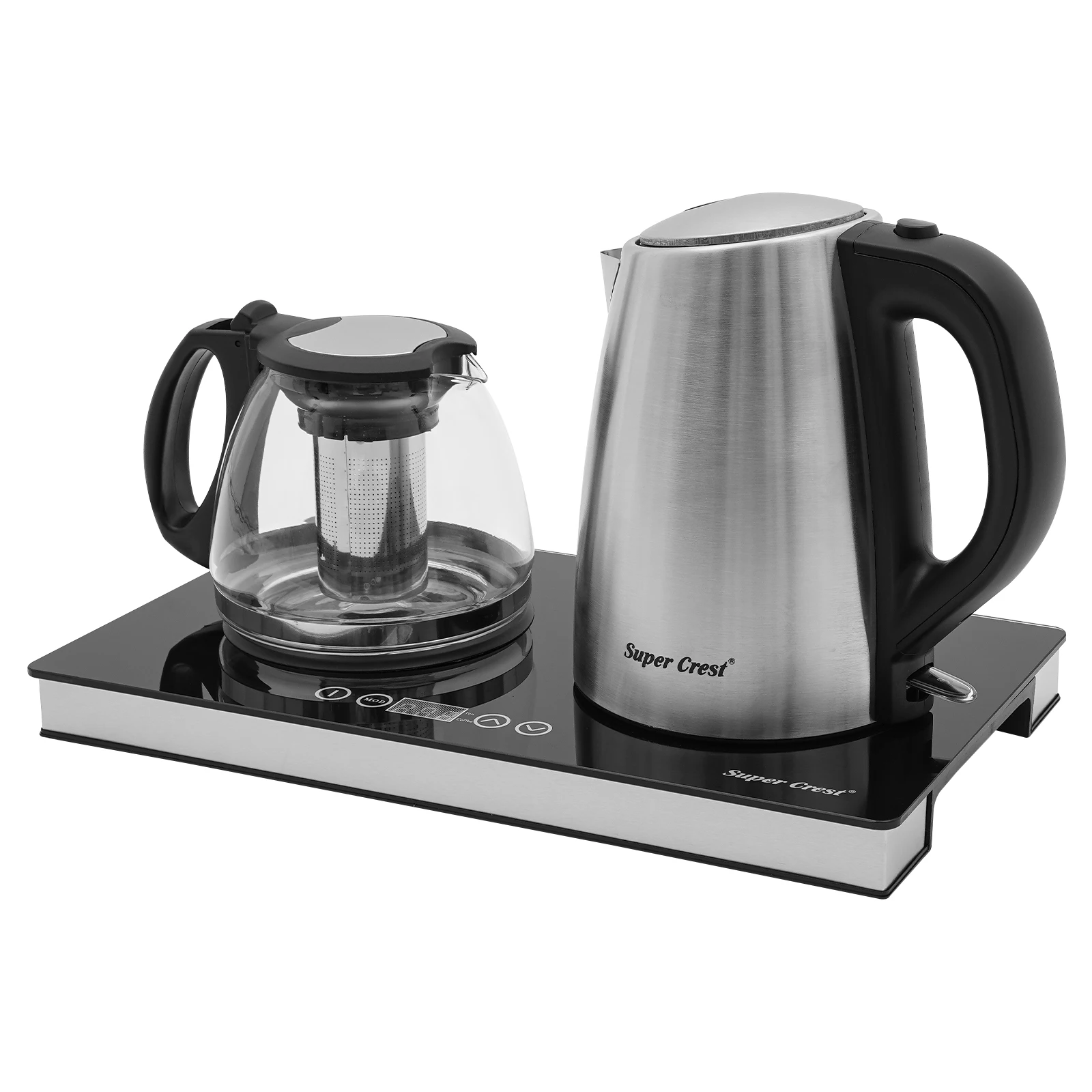 Dual Electric Kettle Set with 0.48Gal & 0.26Gal Capacity, 1800W Power, Overheat Protection, Touch Screen, Fast Boiling