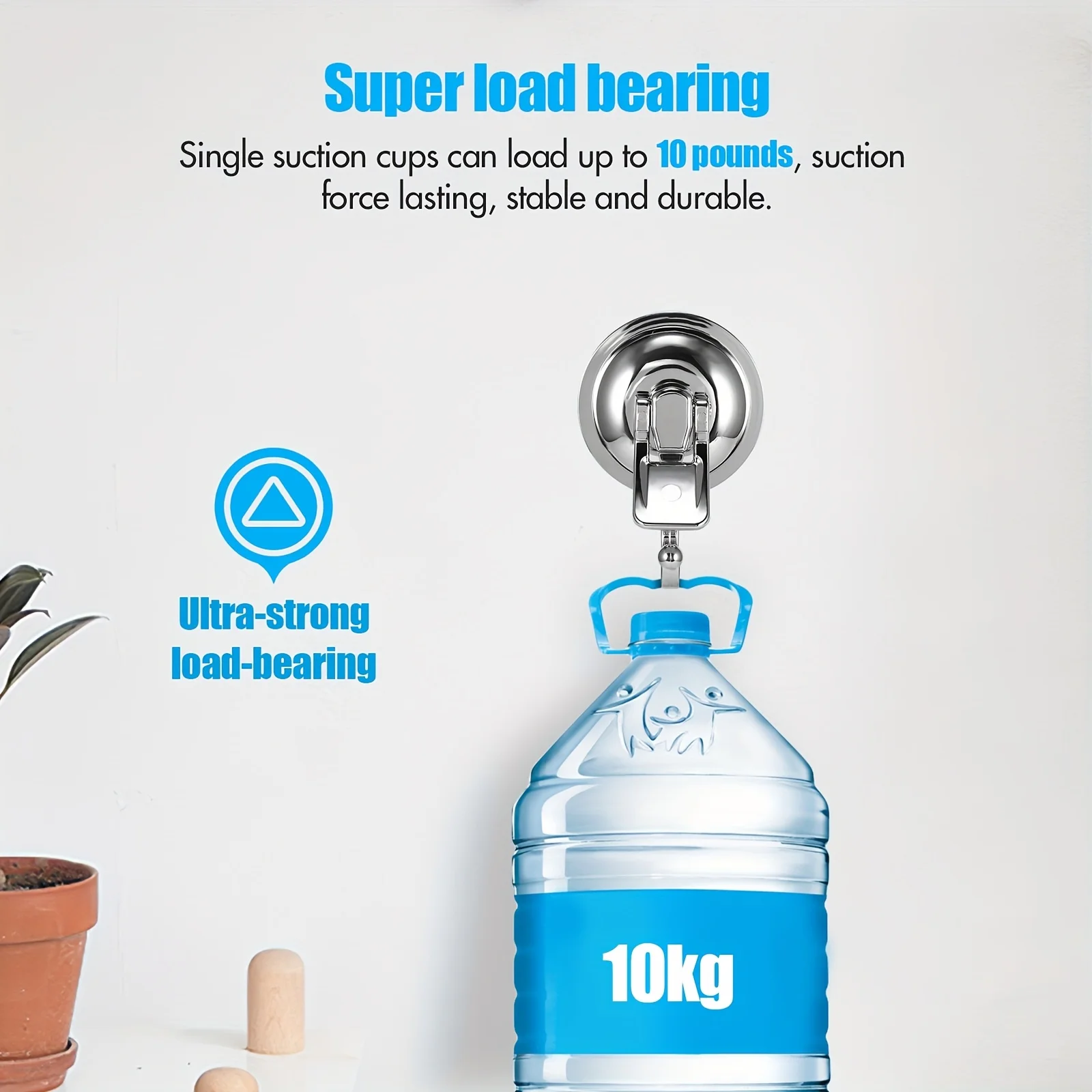 No-punch vacuum hook glass wall-mounted seamless bathroom kitchen hook