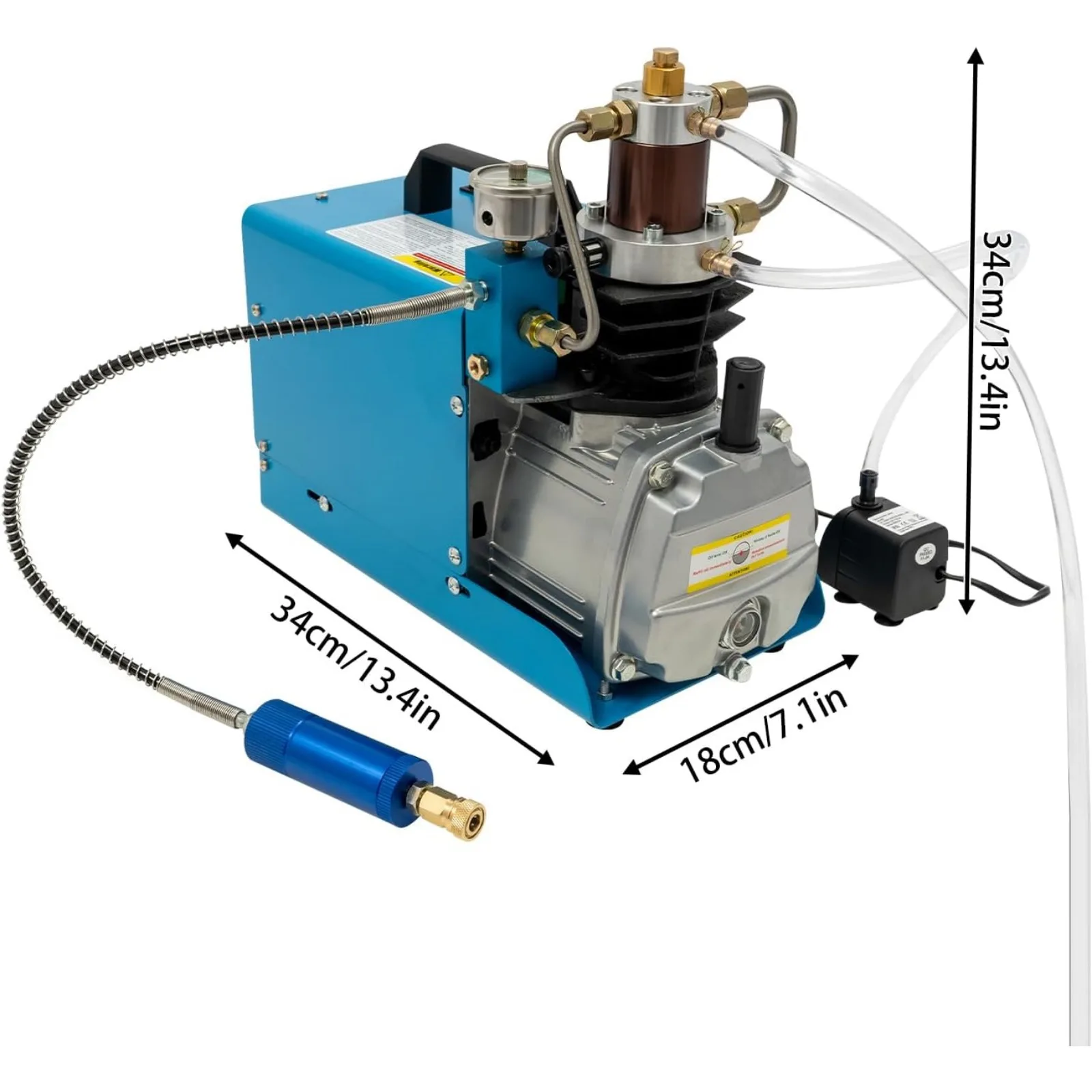 1800W PCP Air Compressor, 40Mpa compressor high pressure air pump 2800RPM, Two-Stage Compression, Anti-Rust Cylinder Head, Spa