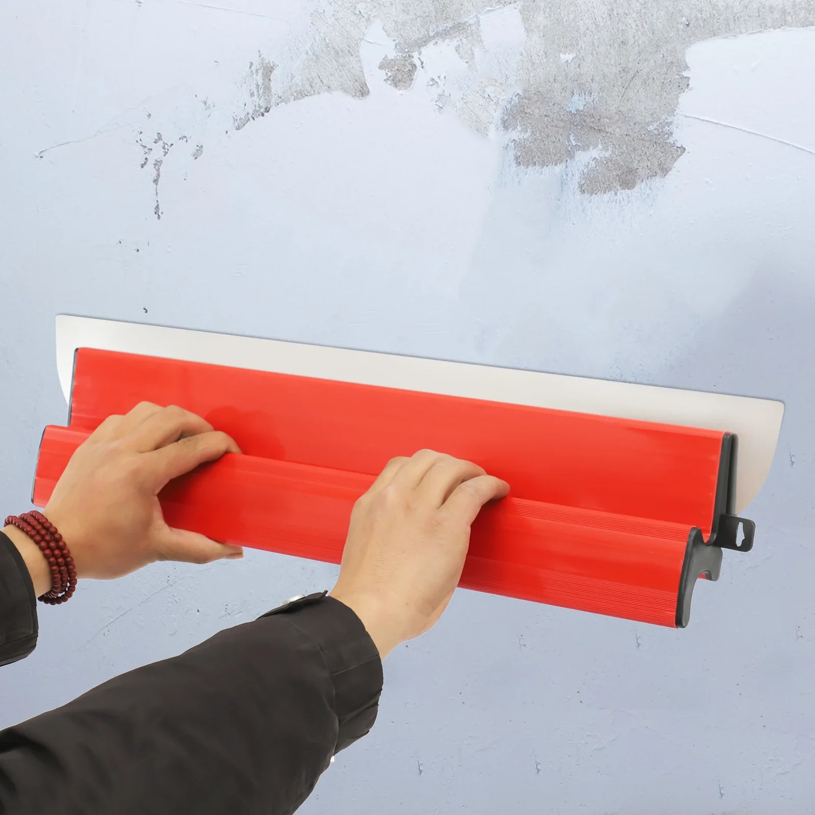 0.35mm Scraper Set 80-130cm Telescopic Pole Plastering Tool Kit 4 Sizes Blades Wall Scraping Equipment for Home Renovation