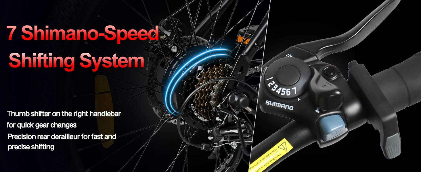 Samebike EBE2 Electric Bicycle 250W Adults 24 Inch Mountain Bike with 36V 13Ah Removable Battery