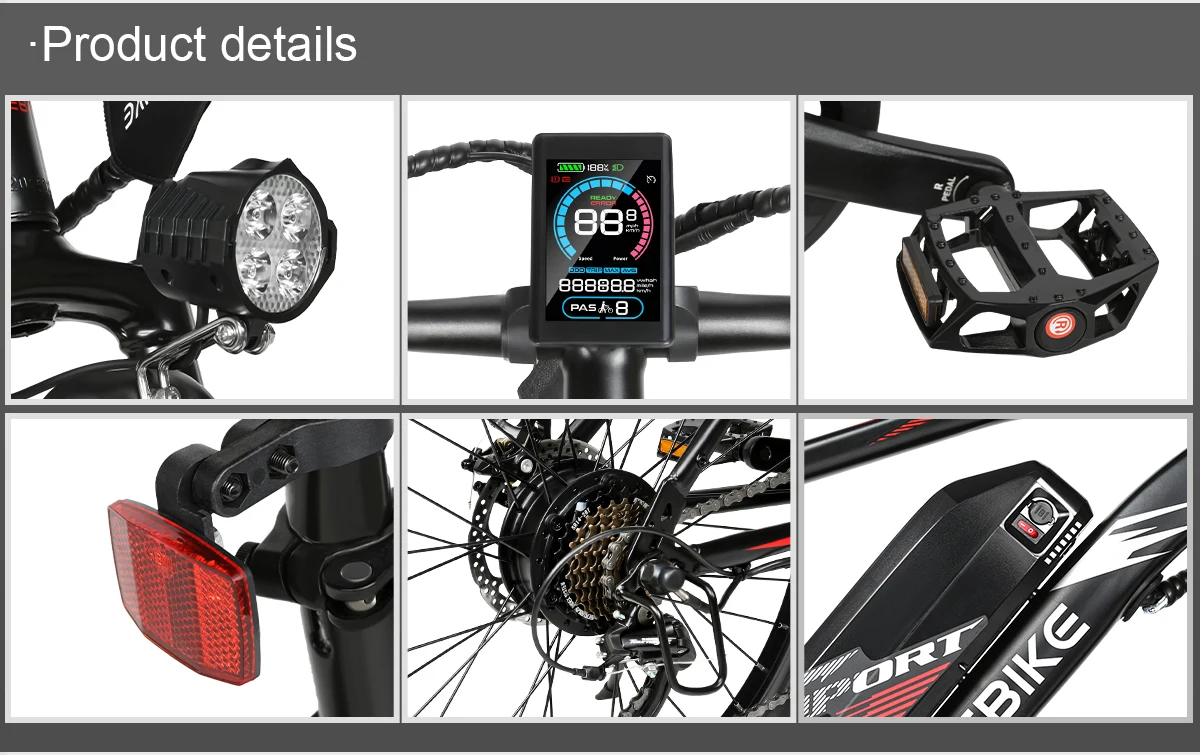 Samebike EBE2 Electric Bicycle 250W Adults 24 Inch Mountain Bike with 36V 13Ah Removable Battery