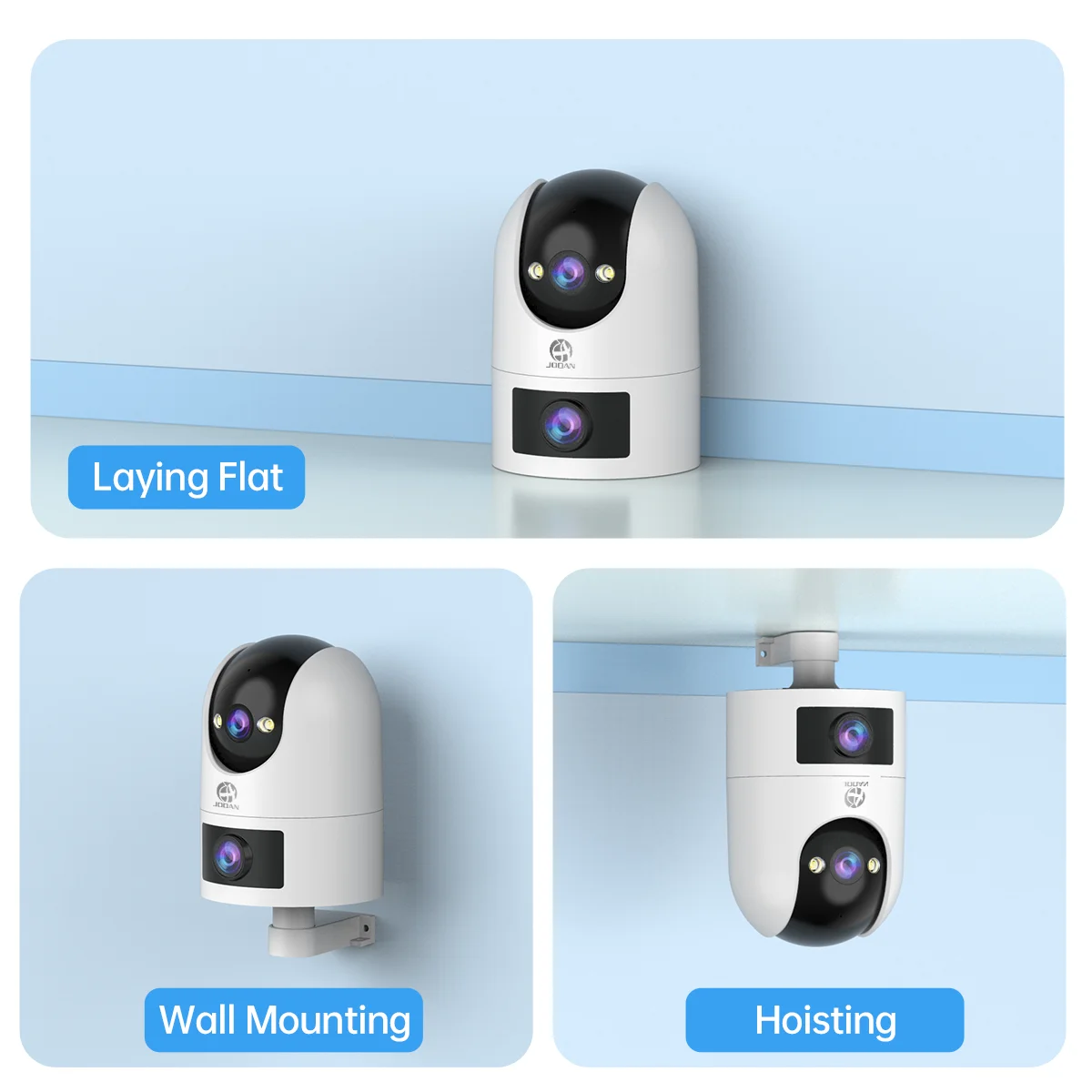 JOOAN 4K 6MP HD Wifi PTZ Camera Outdoor Dual Lens Dual Screen AI Tracking Color Night Vision Security Protection IP Camera