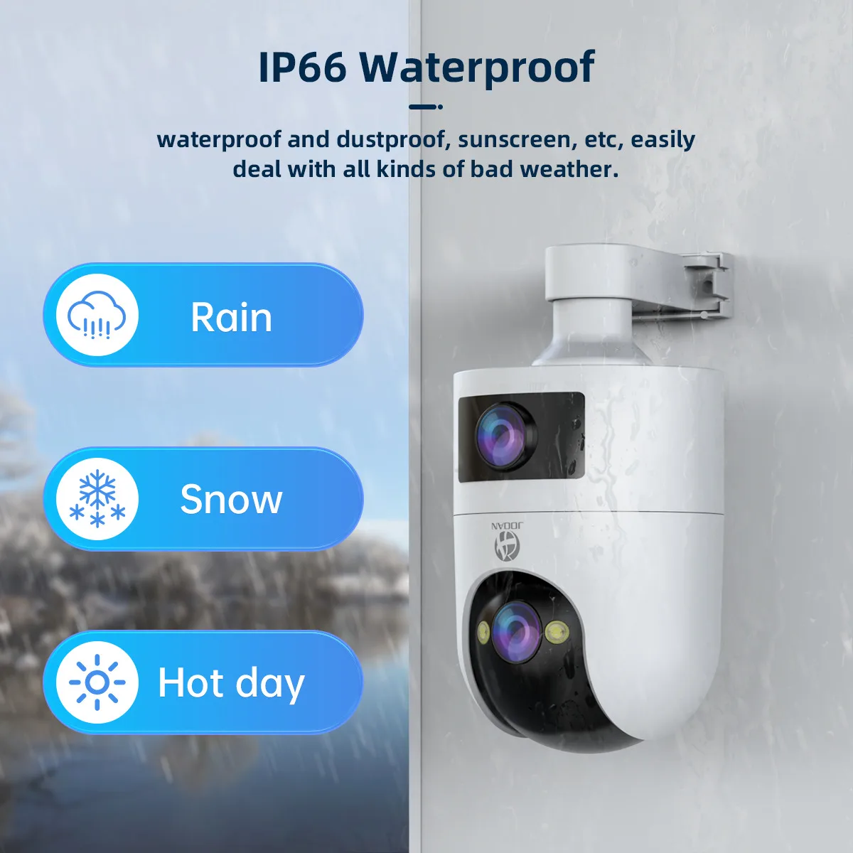 JOOAN 4K 6MP HD Wifi PTZ Camera Outdoor Dual Lens Dual Screen AI Tracking Color Night Vision Security Protection IP Camera