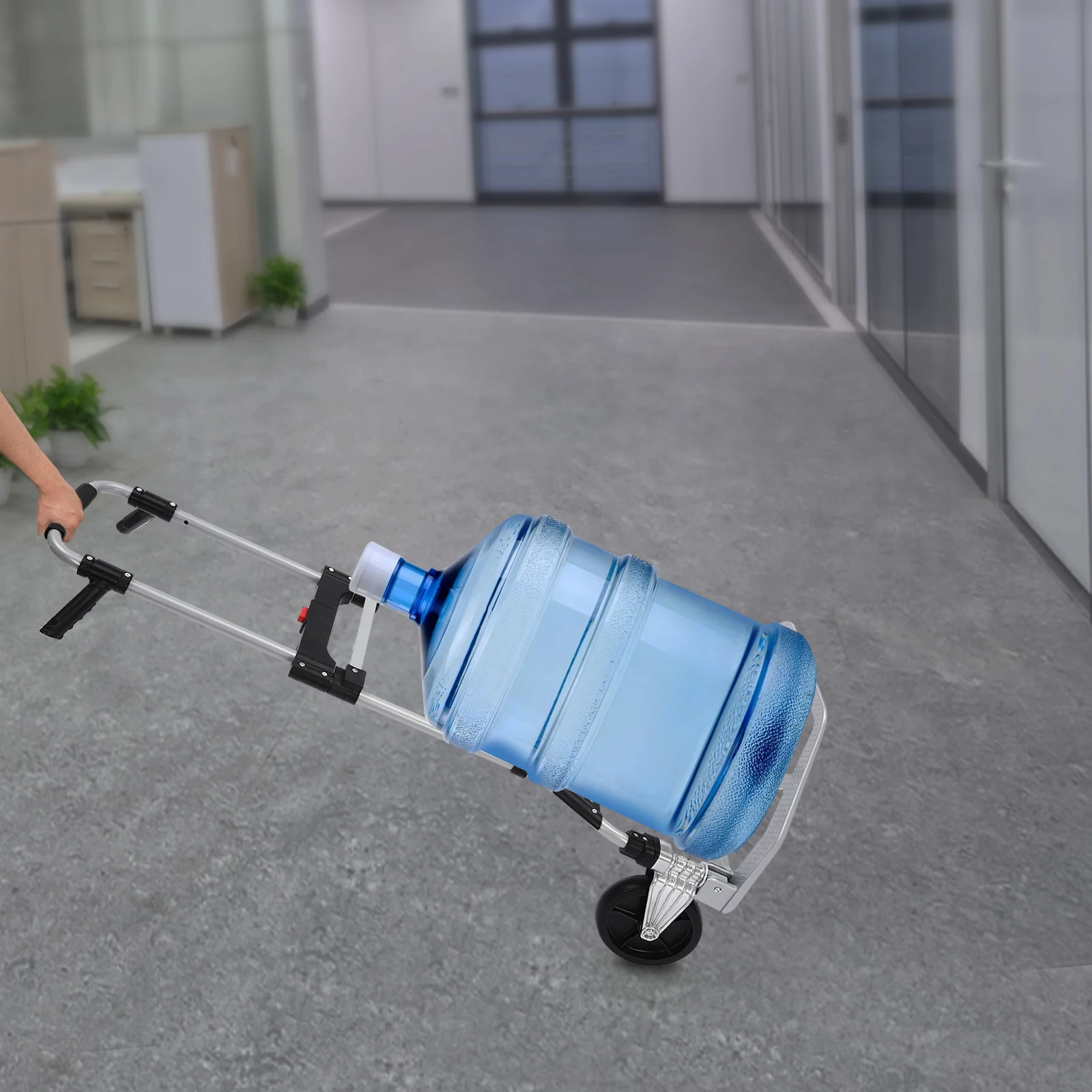 Folding Hand Truck with Elastic Binding Rope Versatile Luggage Cart Adjustable Handles for Moving Items Daily Shopping