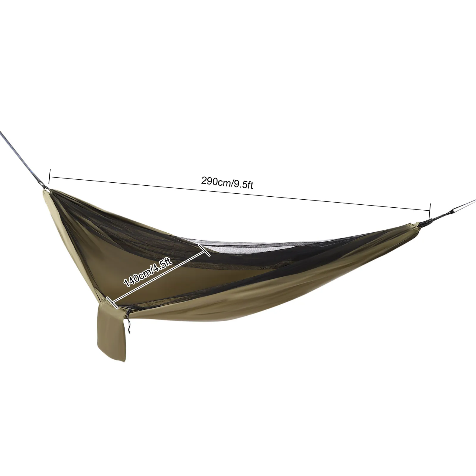 Nylon Fabric Portable Single & Double Size Outdoor Camping Hiking Garden Hammock for Backpacking Travel Sleeping