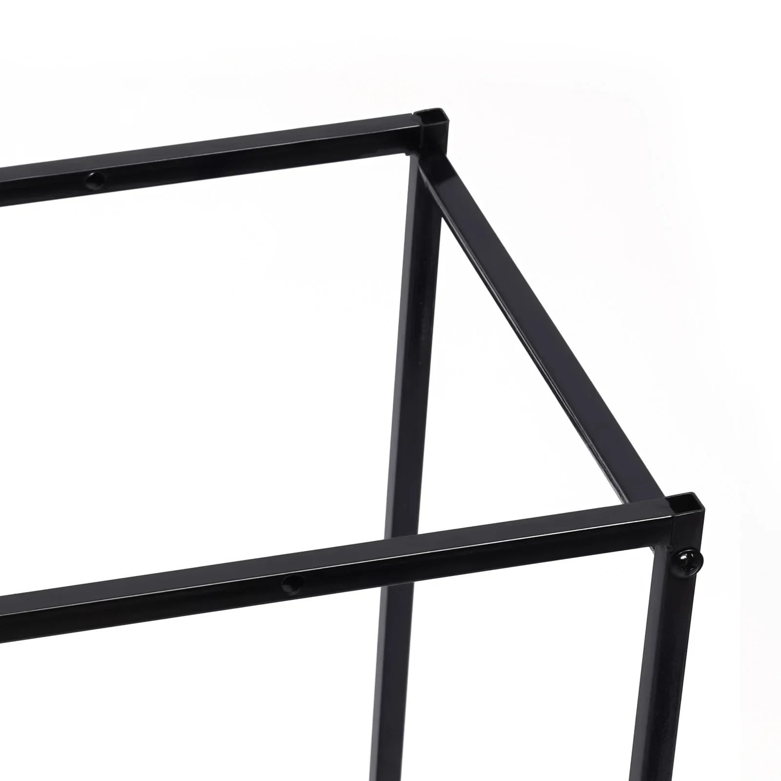Black Set of 2 Metal Stand Plant Stand High Square Rack Flower Holder for Wedding Living Room Patio Garden