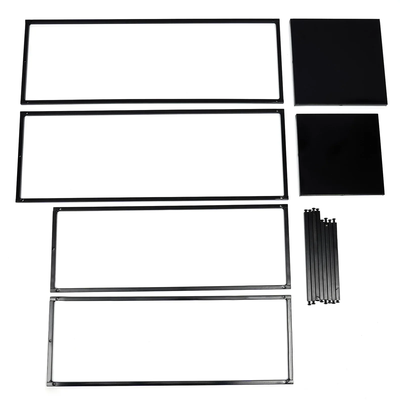 Black Set of 2 Metal Stand Plant Stand High Square Rack Flower Holder for Wedding Living Room Patio Garden