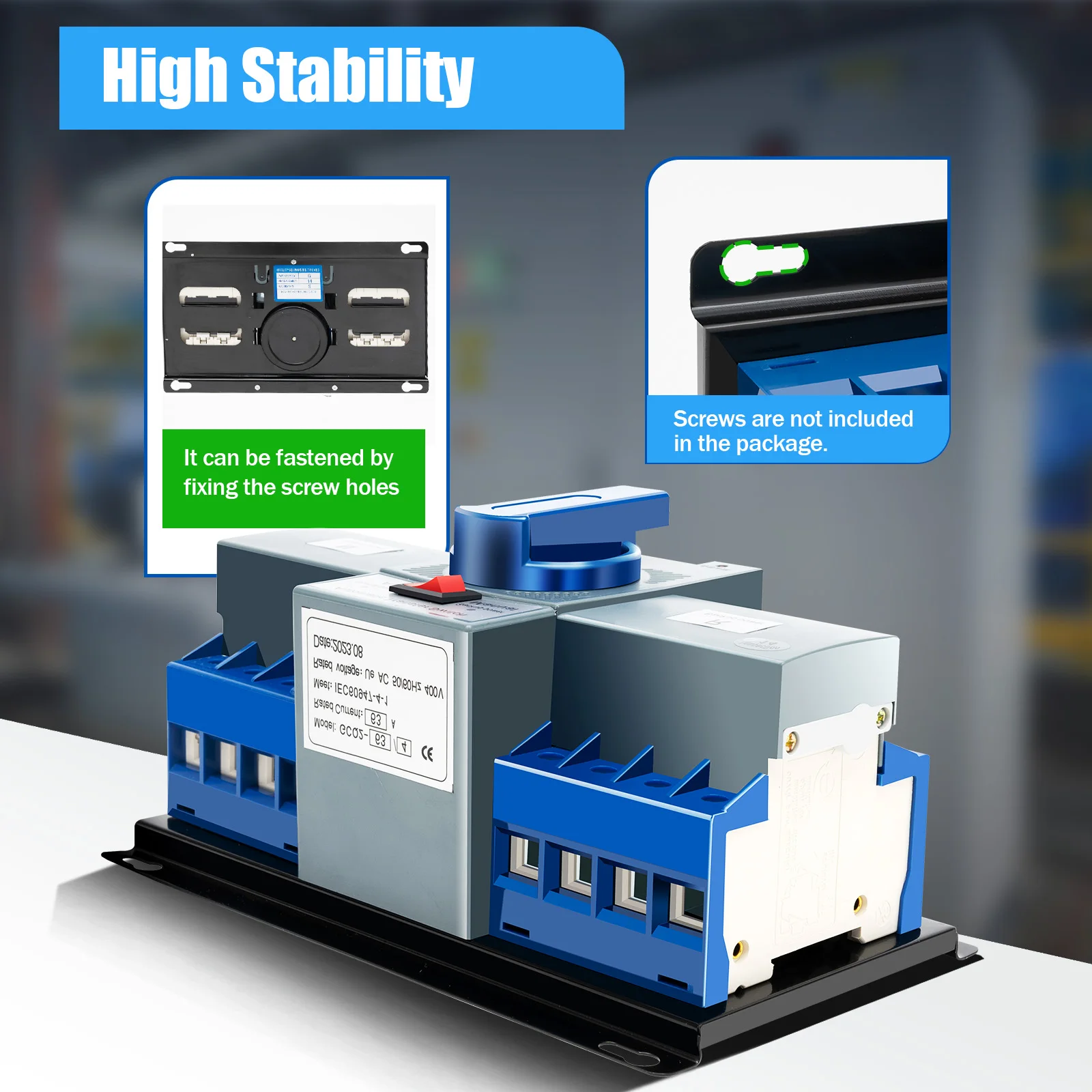 4P/63A 220V Dual Power Automatic Transfer Switch Manual Automatic Integration All-in-1 Design Indicator for Elevator