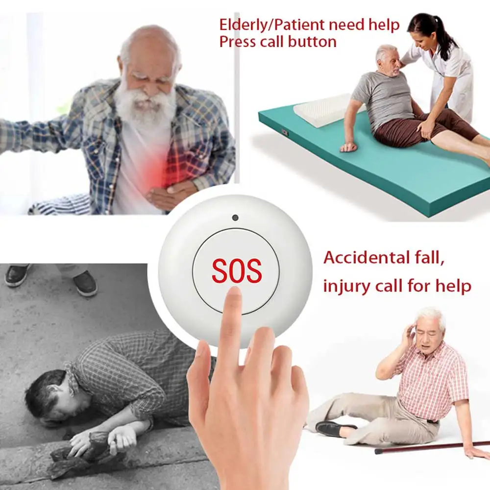 PGST SOS Emergency Button Panic Button Home Security-Protection Alarm System For Older Connecting to An Alarm System