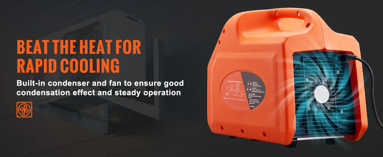 SucceBuy 3/4 1HP Refrigerant Recovery Machine Portable AC Recovery Machine 60Hz Recovery Machine HVAC for Car Air Conditioning