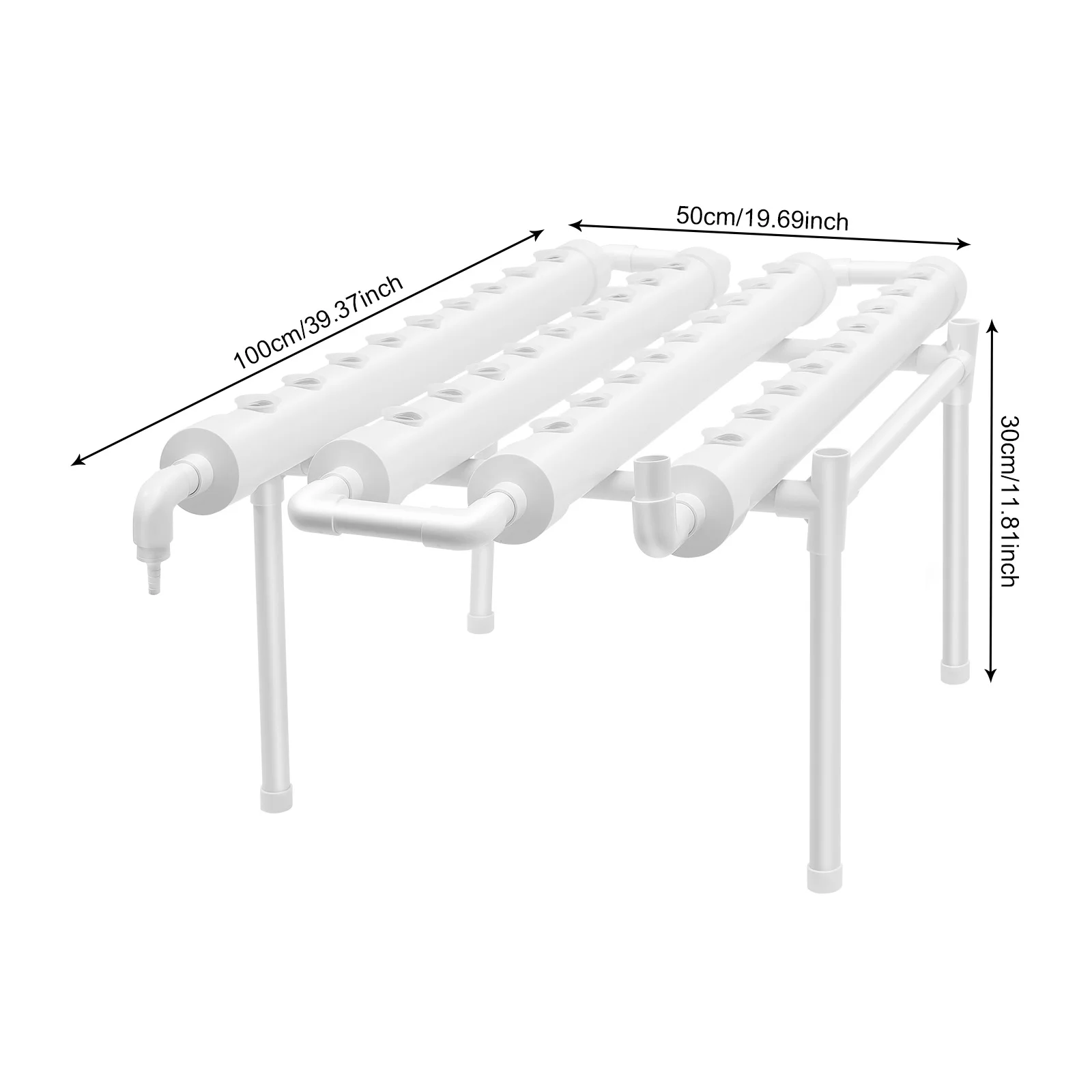 Hydroponic Grow Kit 36/54 Plant Sites, Hydroponics Growing System, Soilless Nft System Pvc-u Vertical Vegetable Planter