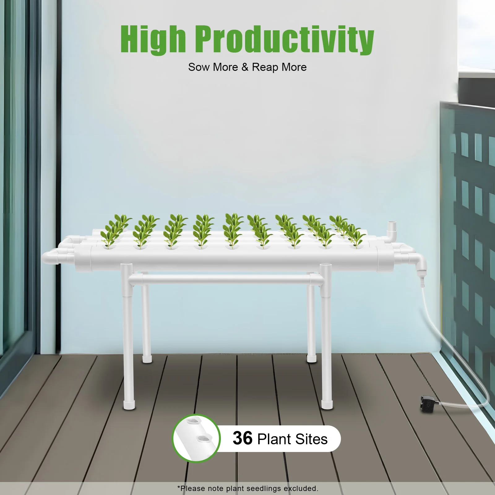 Hydroponic Grow Kit 36/54 Plant Sites, Hydroponics Growing System, Soilless Nft System Pvc-u Vertical Vegetable Planter