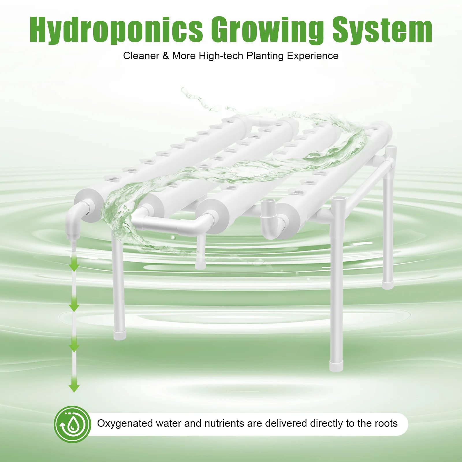 Hydroponic Grow Kit 36/54 Plant Sites, Hydroponics Growing System, Soilless Nft System Pvc-u Vertical Vegetable Planter