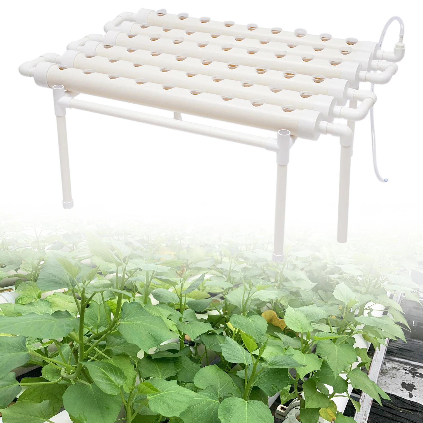 Hydroponic Grow Kit 36/54 Plant Sites, Hydroponics Growing System, Soilless Nft System Pvc-u Vertical Vegetable Planter