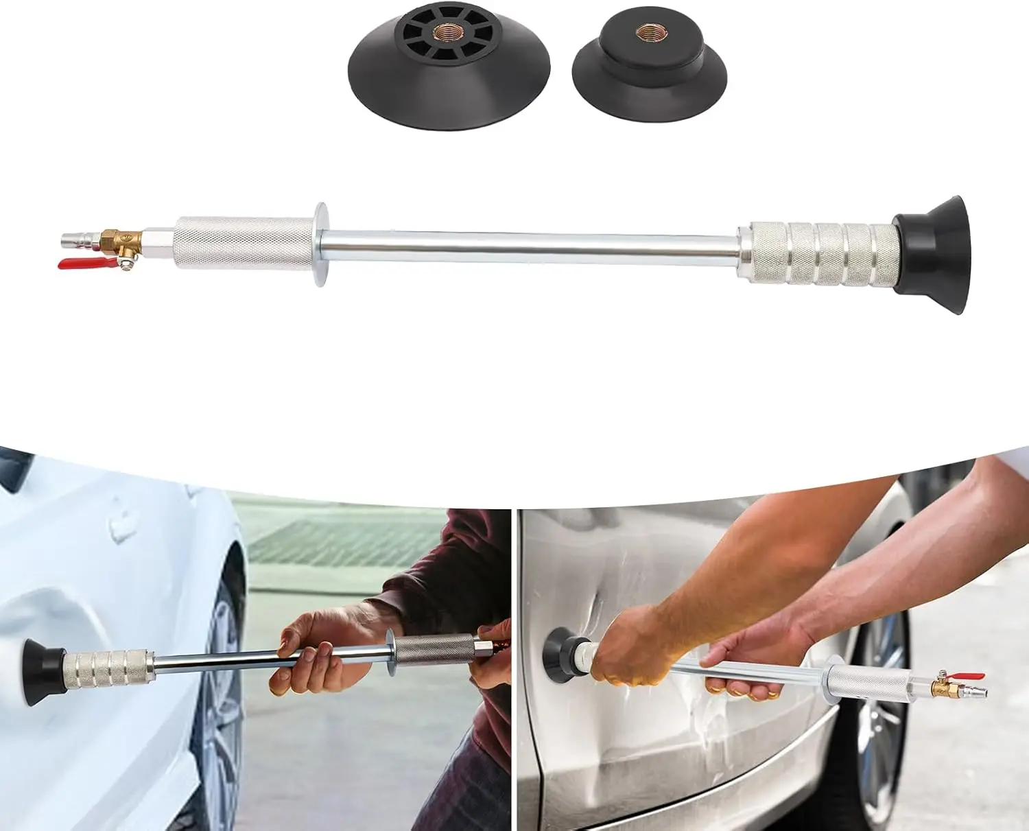 Car Dent Removal Tool Compressed Air Tool Set Car Dent Puller Kit Tool Car Dent Repair Suction Cup Dent Hammer with 3Suction Cup