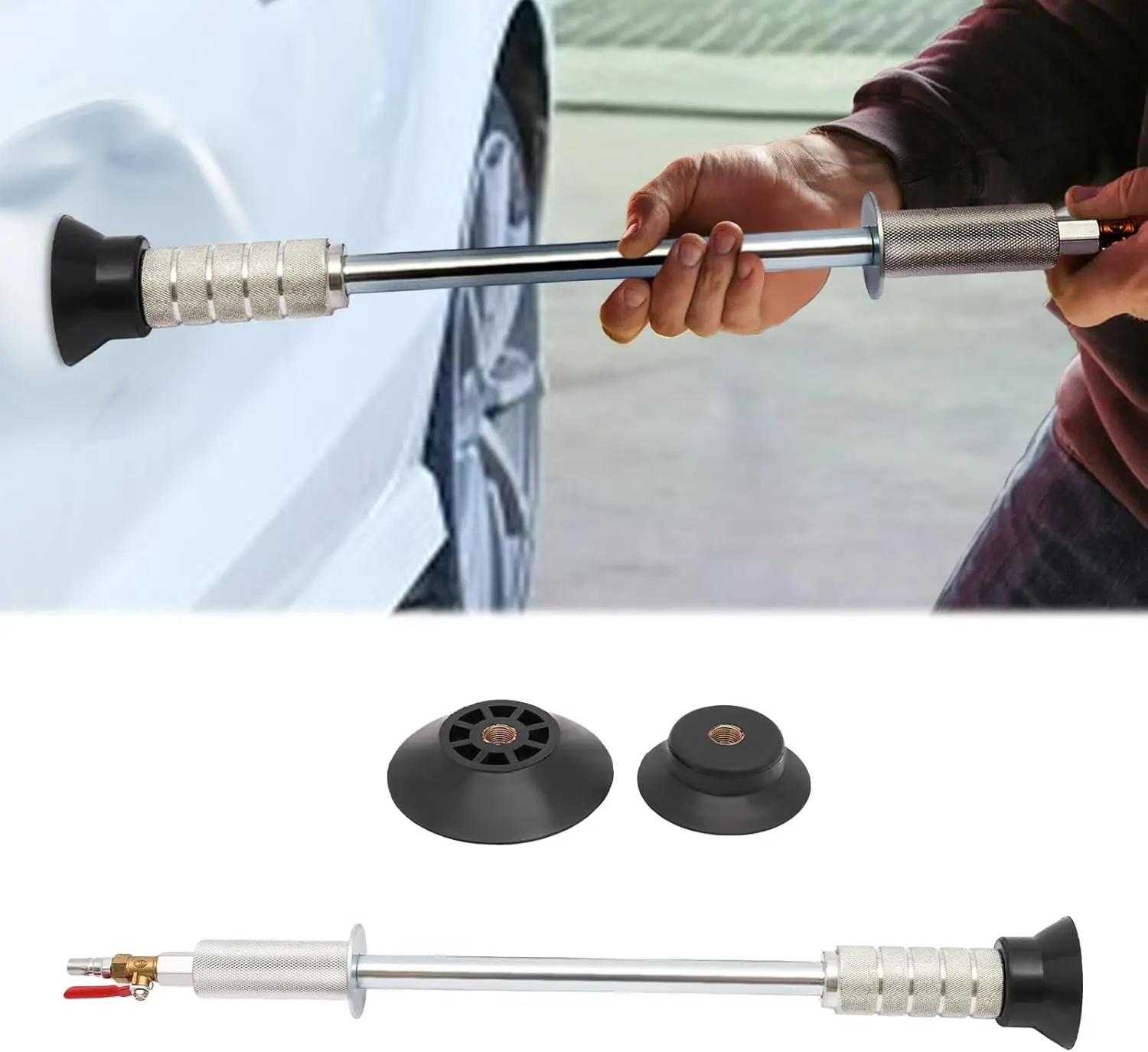 Car Dent Removal Tool Compressed Air Tool Set Car Dent Puller Kit Tool Car Dent Repair Suction Cup Dent Hammer with 3Suction Cup