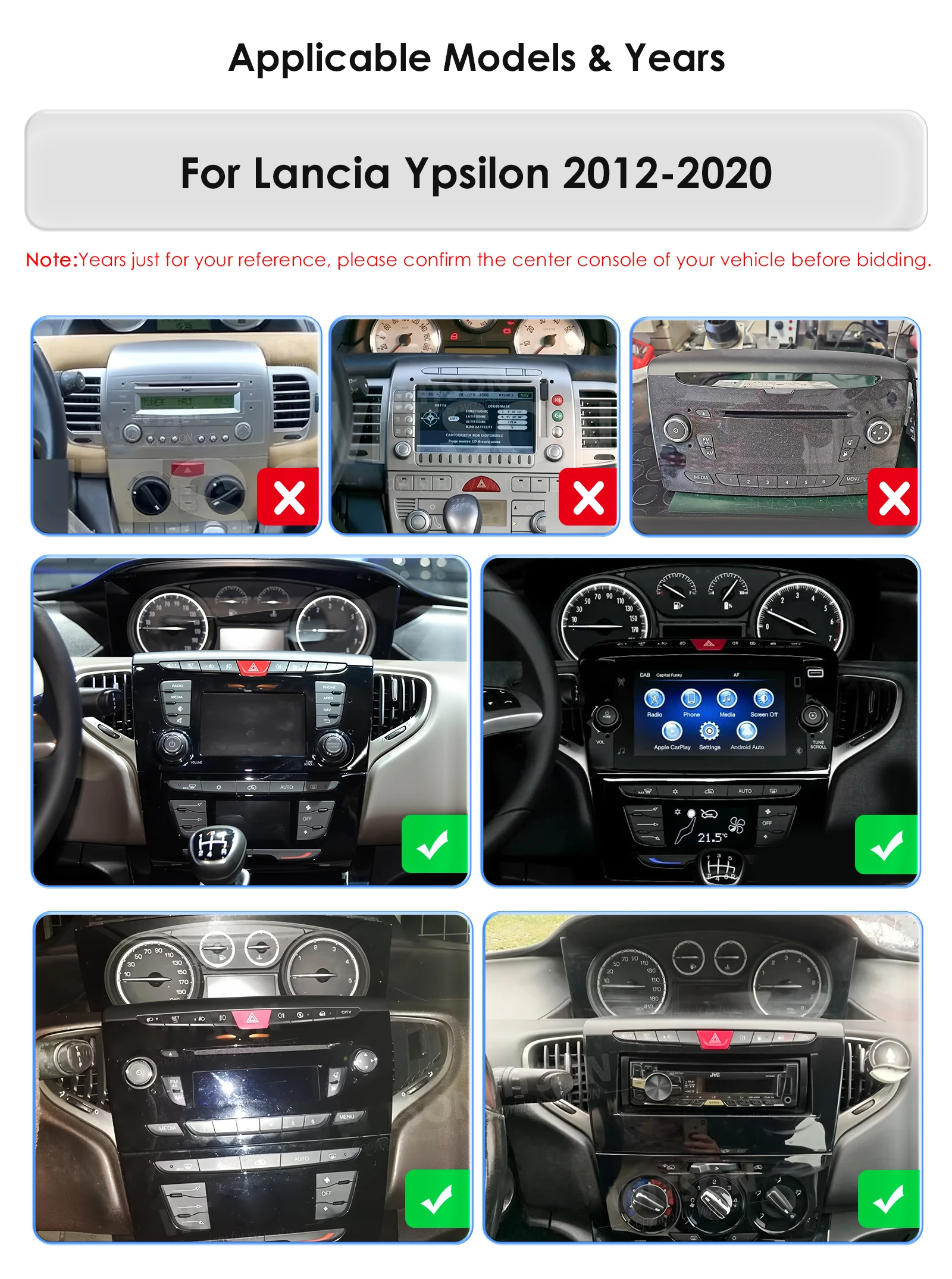 9" Hizpo 2Din CarPlay Android Auto Car Radio for Lancia Ypsilon 2012 - 2020 GPS BT 4G SWC RDS DSP Octa-Core Snapdragon6115