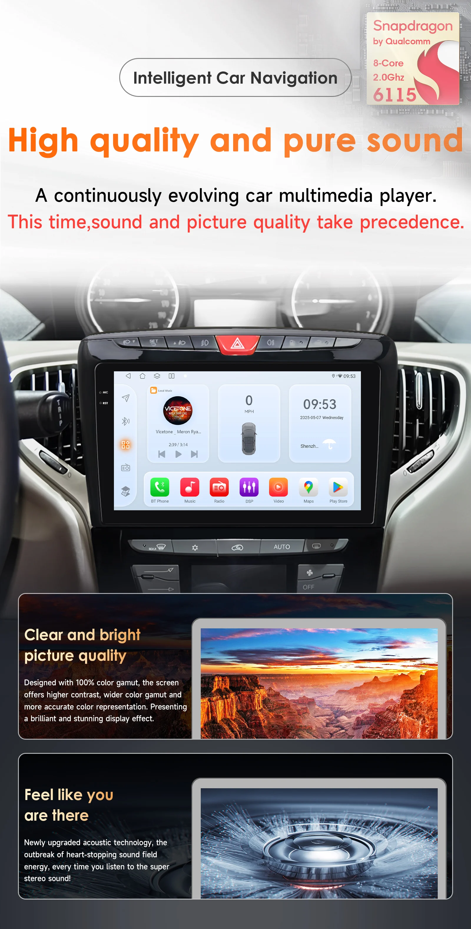 9" Hizpo 2Din CarPlay Android Auto Car Radio for Lancia Ypsilon 2012 - 2020 GPS BT 4G SWC RDS DSP Octa-Core Snapdragon6115