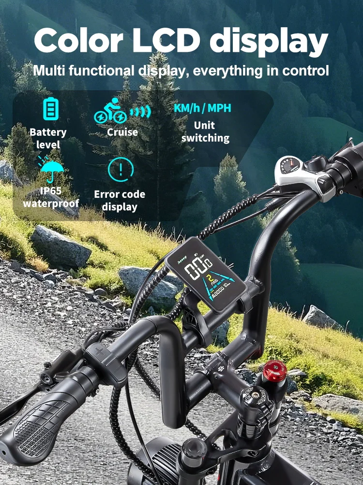 RANDRIDE YX20M-2 Folding Electric Bike 2000W 20Ah Two-Engine Electric Bike with Hydraulic Brakes and Double Fork