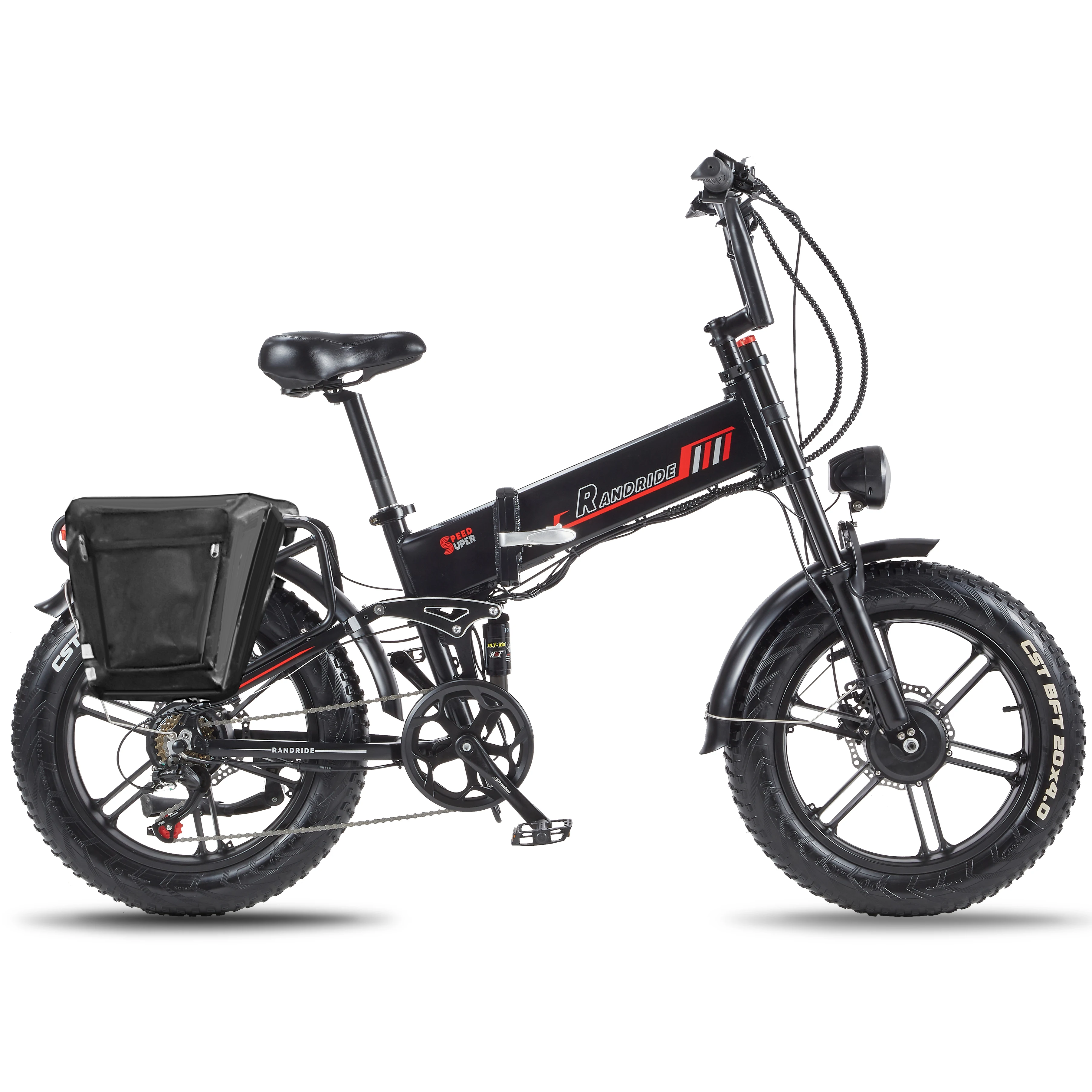 RANDRIDE YX20M-2 Folding Electric Bike 2000W 20Ah Two-Engine Electric Bike with Hydraulic Brakes and Double Fork