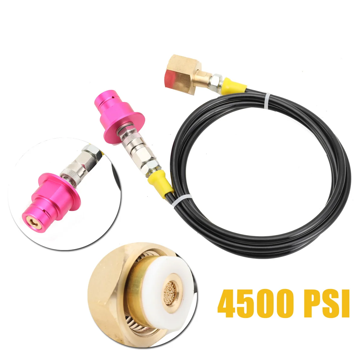 SODA Quick Connect Terra DUO Art To External Co2 Tank Adapter Hose Kit W21.8-14 With Quick Disconnect 1.5m Hoses 4500 PSI
