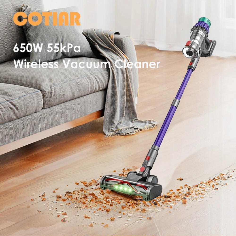COTIAR V22 650W 55kPa Wireless Vacuum Cleaner for Home Appliance Vertical Handheld Vacuum Cleaner Smart Home Removable Battery