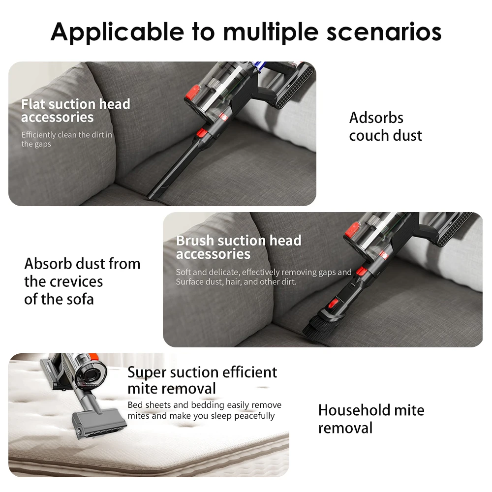 COTIAR V22 650W 55kPa Wireless Vacuum Cleaner for Home Appliance Vertical Handheld Vacuum Cleaner Smart Home Removable Battery