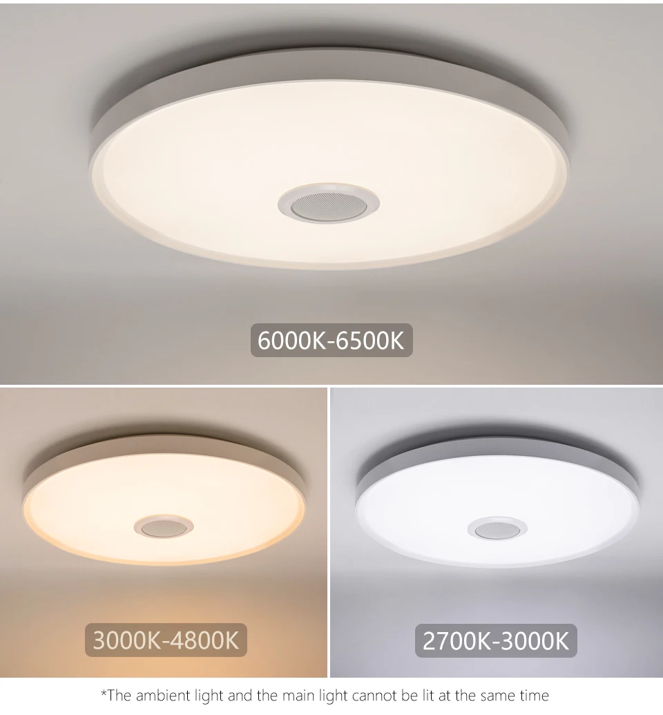 MARPOU LED Modern Ceiling Light RGB Colorful Dimming APP Remote Control 18 Inch Large Size Smart Home Music Ceiling Lamp Bedroom