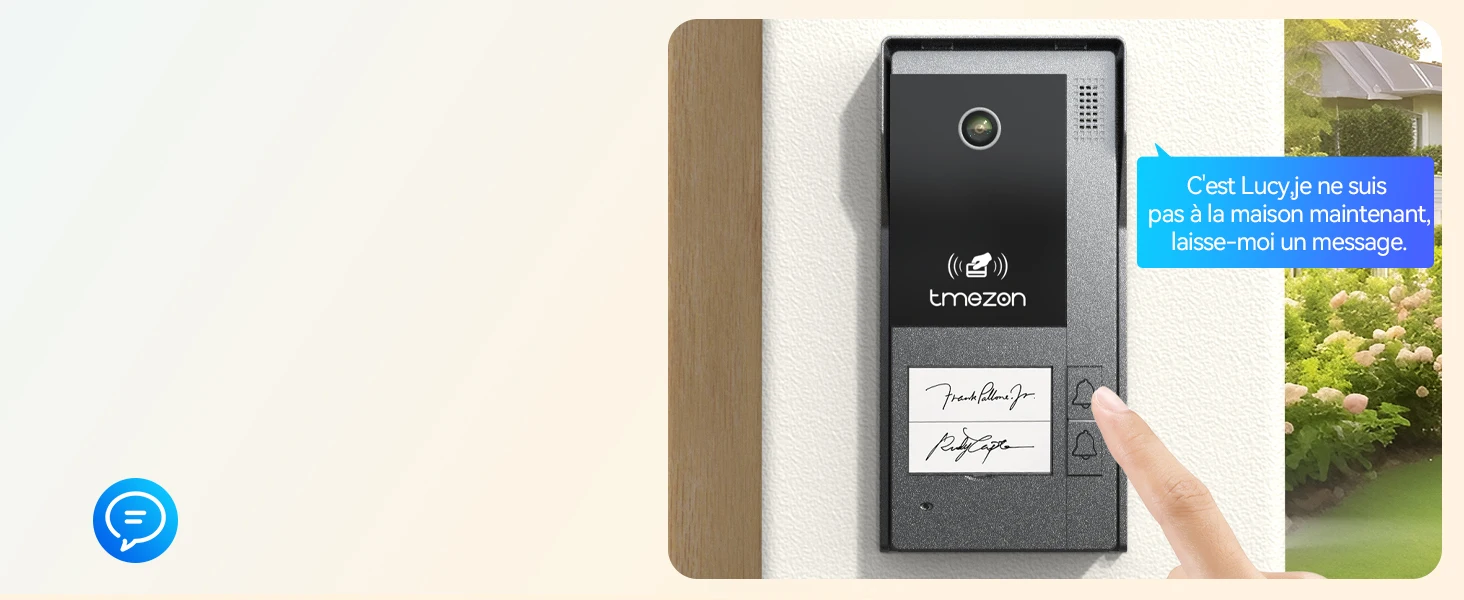 TMEZON 2 Wire WiFi Video Intercom System with Camera and 7 Inch1080P Touch Screen IP Wired Video Door Phone, Tuya, Remote Unlock
