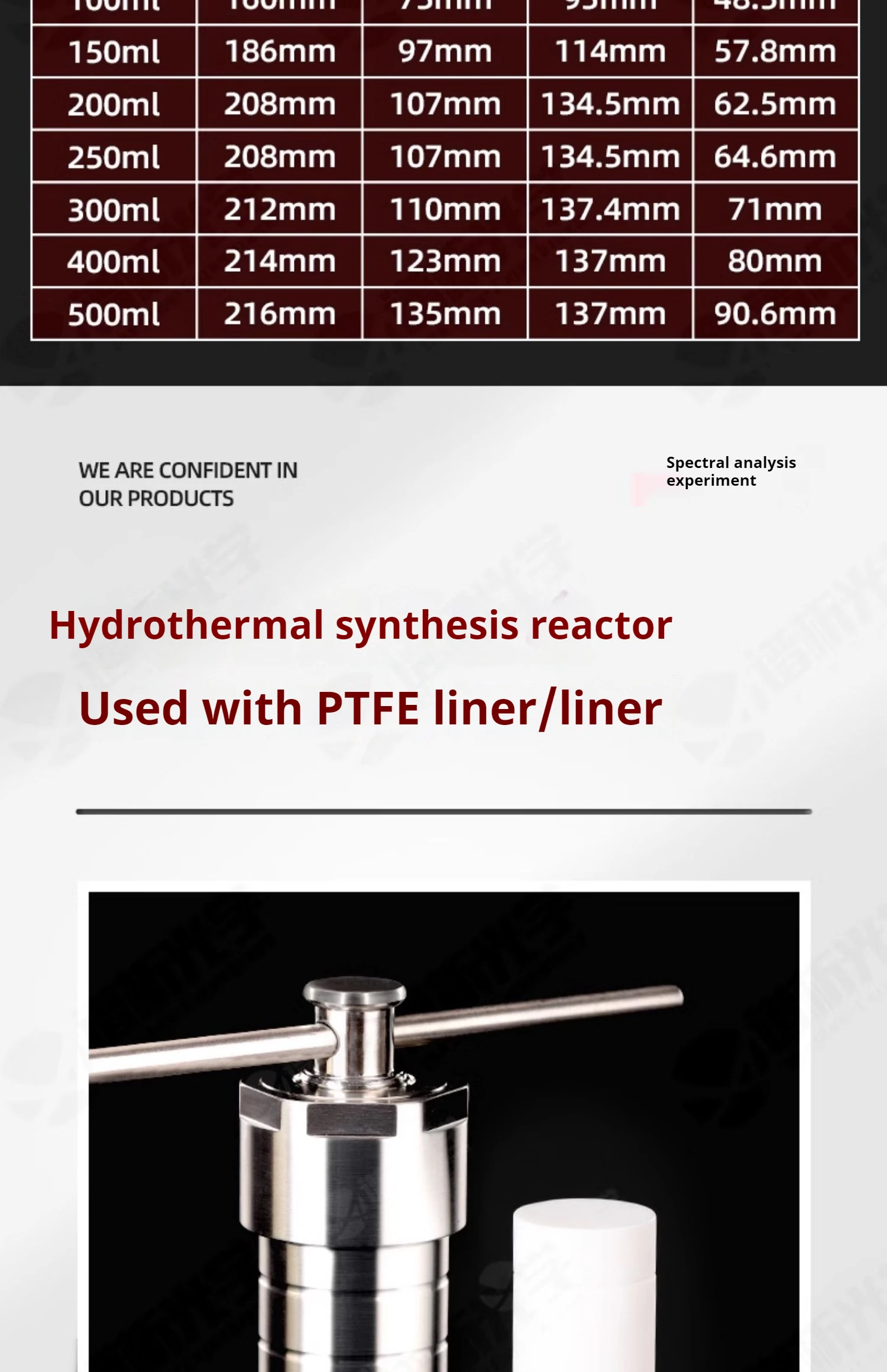 25ml PTFE Lined Hydrothermal Synthesis Autoclave Reactor 3Mpa 304 Steel High Pressure Hydrothermal Digestion Tank PTFE