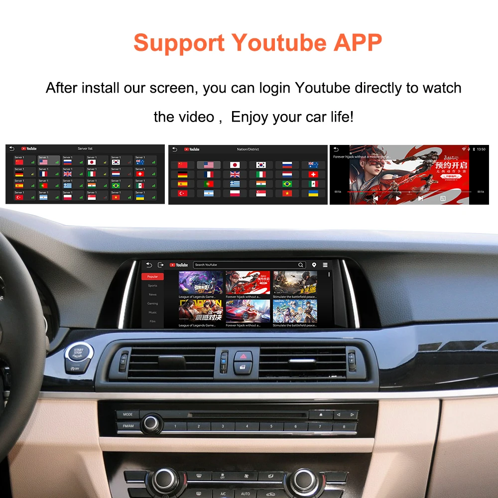 Thread free multimedia car radio Bonroad 10,25 inch Linux Carplay Android Auto for BMW Series 7 F01 F02 F03 F04 2009-2015 CIC system NBT